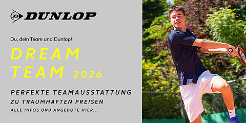 Fit für die Sommersaison – mit Dunlop Dream Team Textilien und Ultrashot 4 Clay von Dunlop/K-Swiss